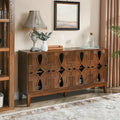 60,5" modernes Sideboard-Buffetschrank mit Stauraum, TV-Medienkonsole, Aufbewahrungsschrank mit 4 Türen und verstellbaren Einlegeböden