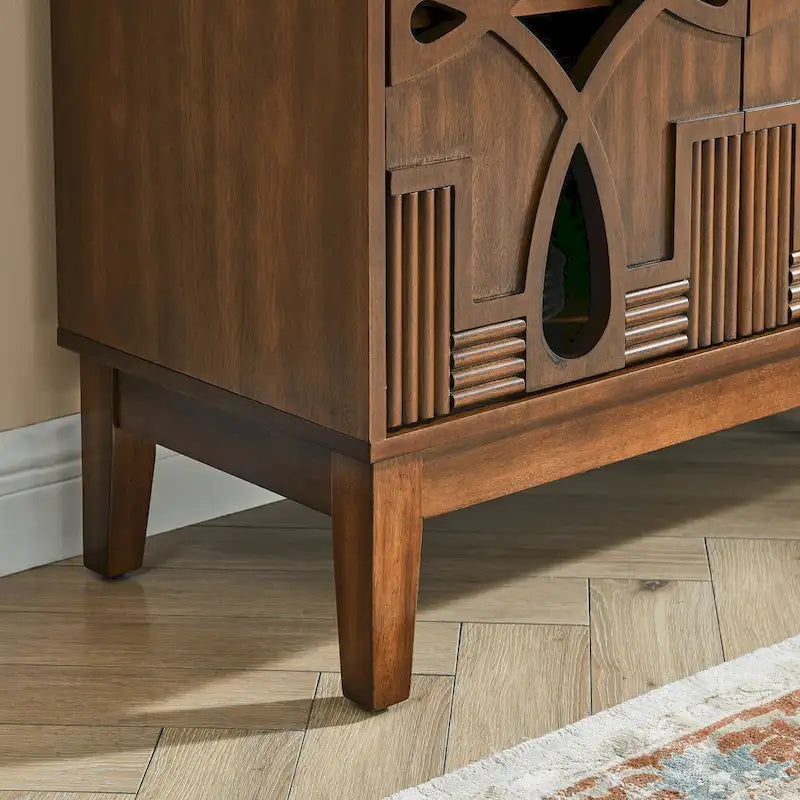 60,5" modernes Sideboard-Buffetschrank mit Stauraum, TV-Medienkonsole, Aufbewahrungsschrank mit 4 Türen und verstellbaren Einlegeböden