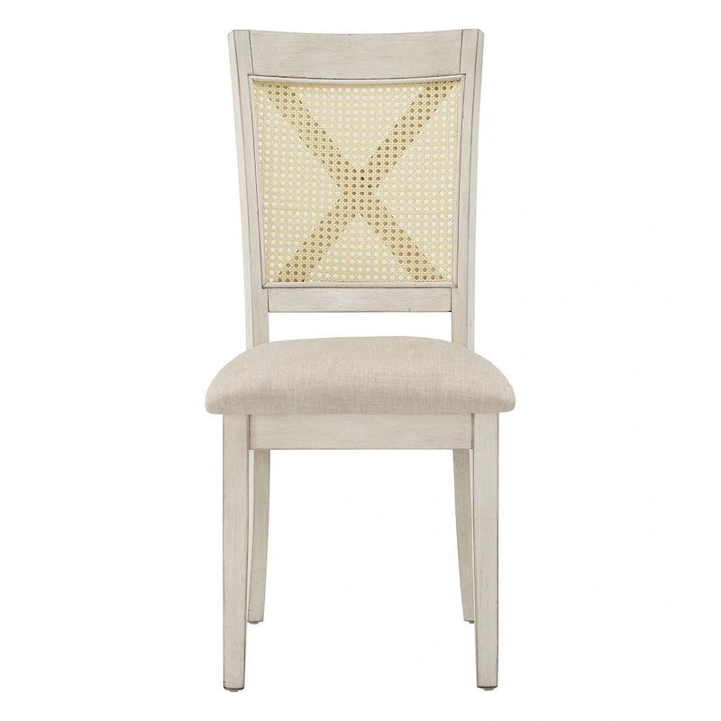 Esszimmerstuhl mit X-Rückenlehne aus Rattan, 2er-Set