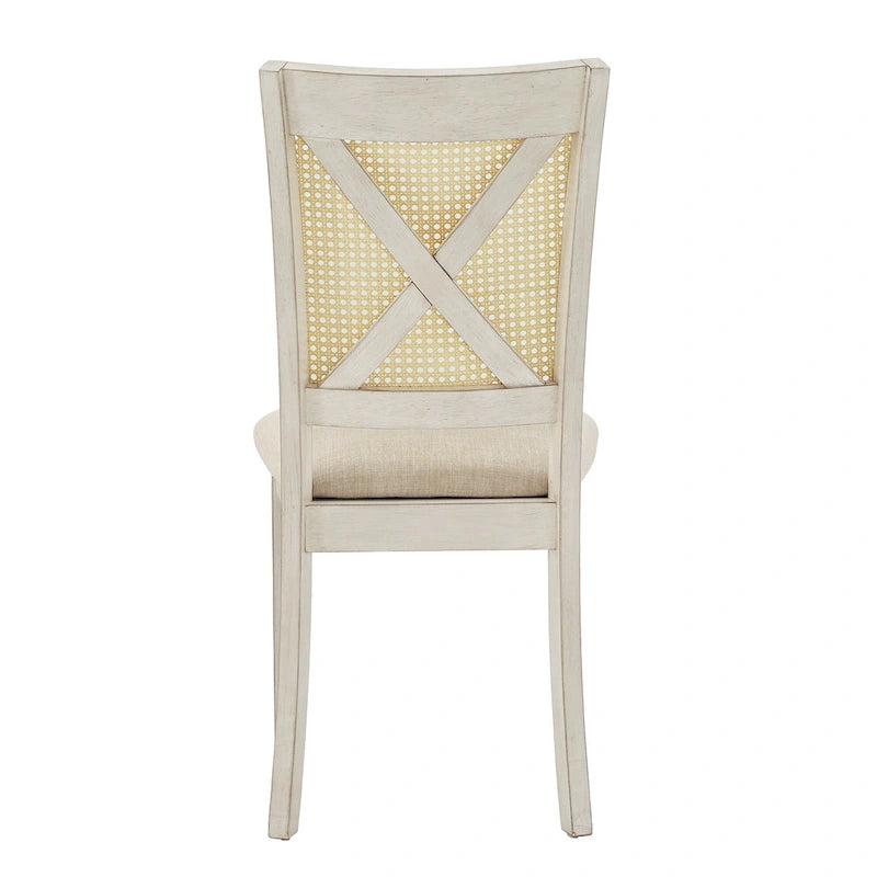 Esszimmerstuhl mit X-Rückenlehne aus Rattan, 2er-Set