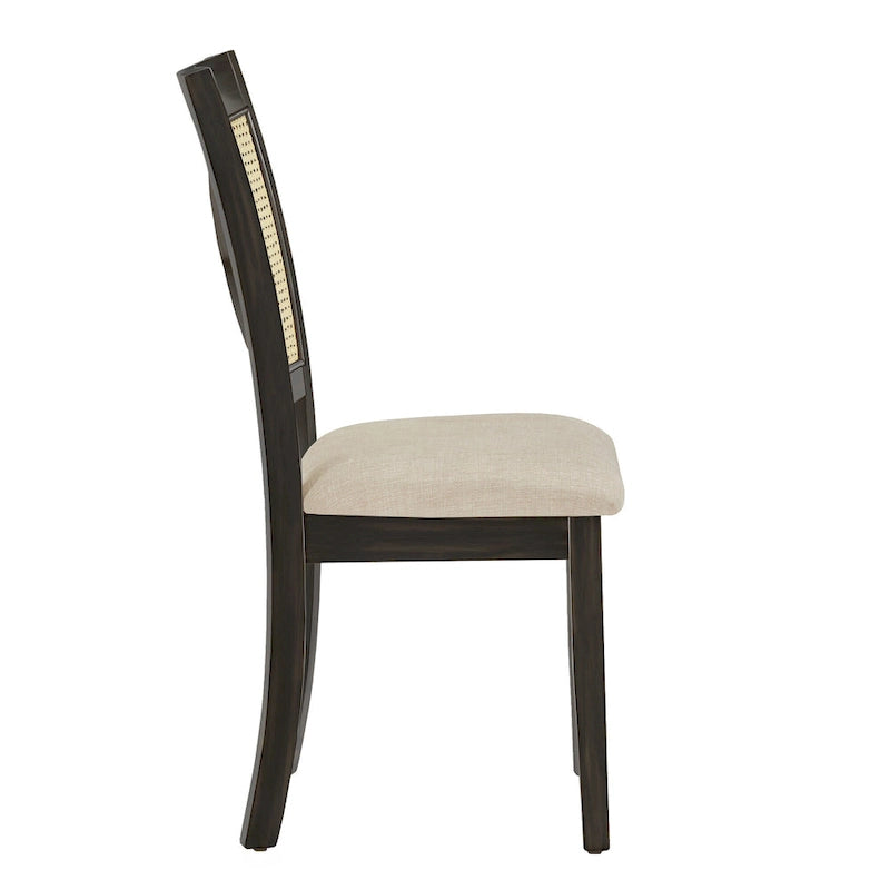Esszimmerstuhl mit X-Rückenlehne aus Rattan, 2er-Set