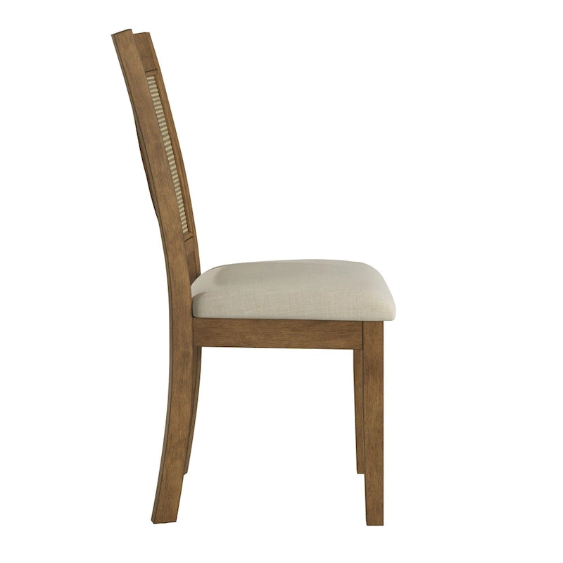 Esszimmerstuhl mit X-Rückenlehne aus Rattan, 2er-Set