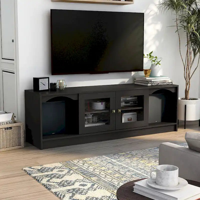 Übergangs-Espresso-TV-Ständer mit 157 cm Breite und Stauraum
