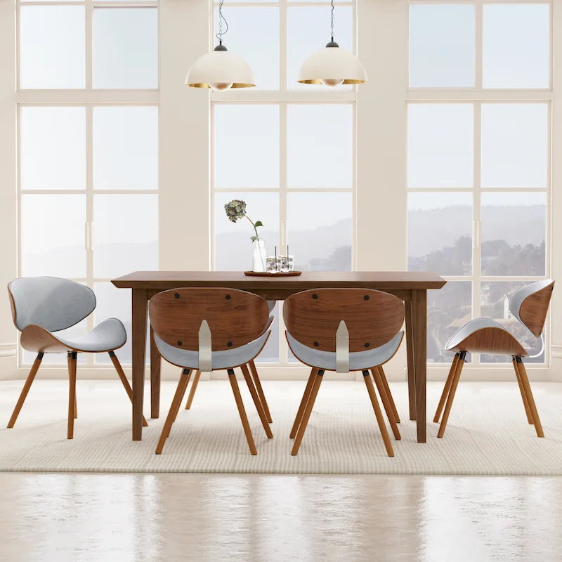 Mid-Century Modern Esszimmerstuhl mit geschwungener, gepolsterter Rückenlehne