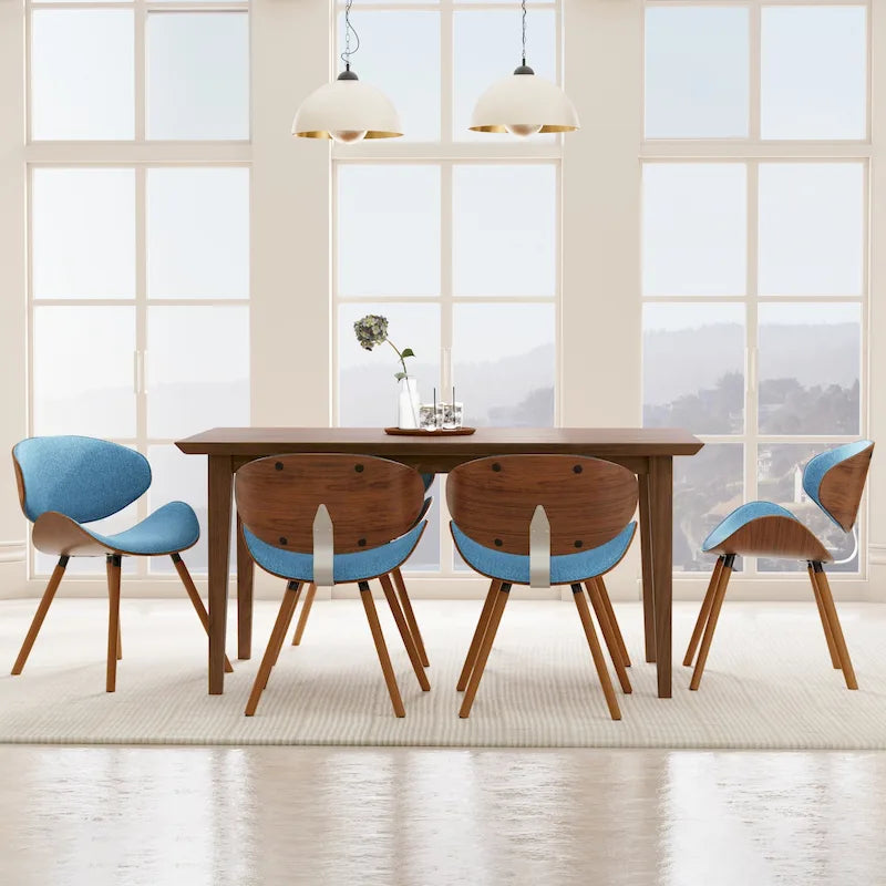 Mid-Century Modern Esszimmerstuhl mit geschwungener, gepolsterter Rückenlehne