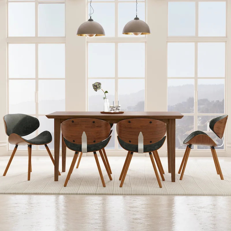 Mid-Century Modern Esszimmerstuhl mit geschwungener, gepolsterter Rückenlehne