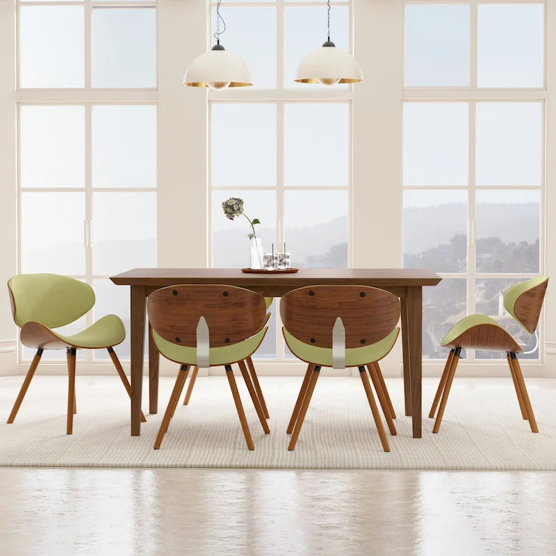 Mid-Century Modern Esszimmerstuhl mit geschwungener, gepolsterter Rückenlehne