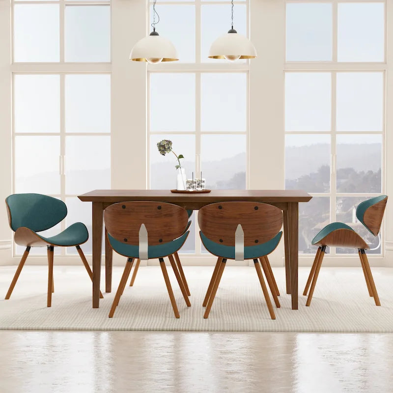 Mid-Century Modern Esszimmerstuhl mit geschwungener, gepolsterter Rückenlehne