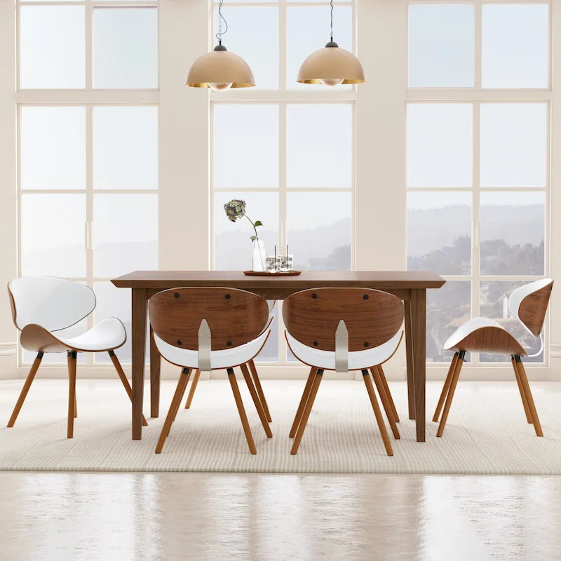 Mid-Century Modern Esszimmerstuhl mit geschwungener, gepolsterter Rückenlehne