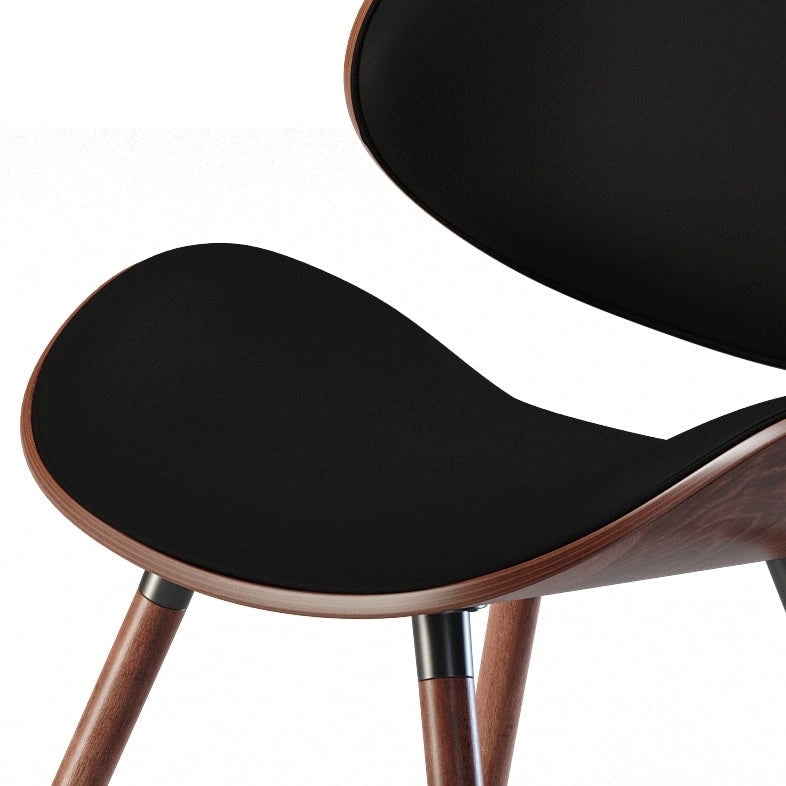 Mid-Century Modern Esszimmerstuhl mit geschwungener, gepolsterter Rückenlehne