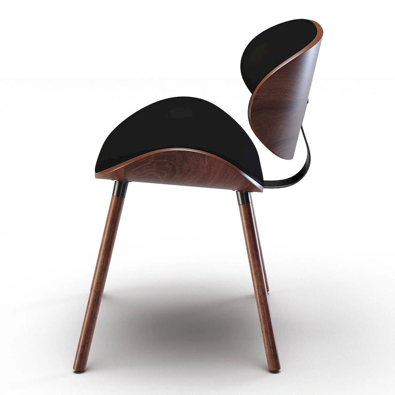 Mid-Century Modern Esszimmerstuhl mit geschwungener, gepolsterter Rückenlehne