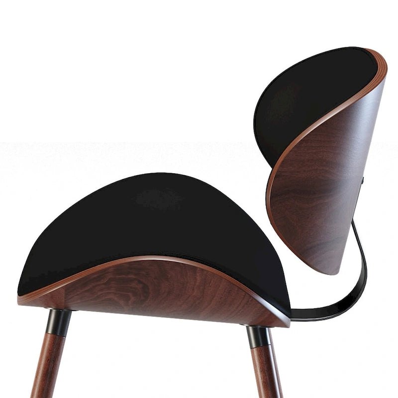 Mid-Century Modern Esszimmerstuhl mit geschwungener, gepolsterter Rückenlehne