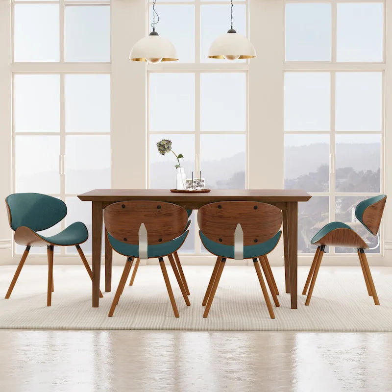 Mid-Century Modern Esszimmerstuhl mit geschwungener, gepolsterter Rückenlehne