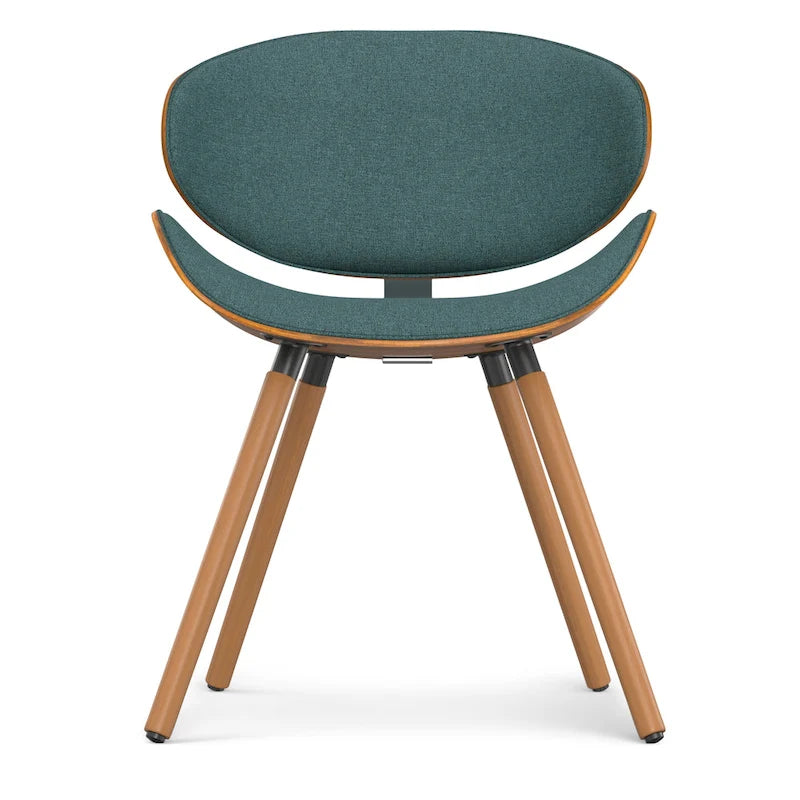 Mid-Century Modern Esszimmerstuhl mit geschwungener, gepolsterter Rückenlehne