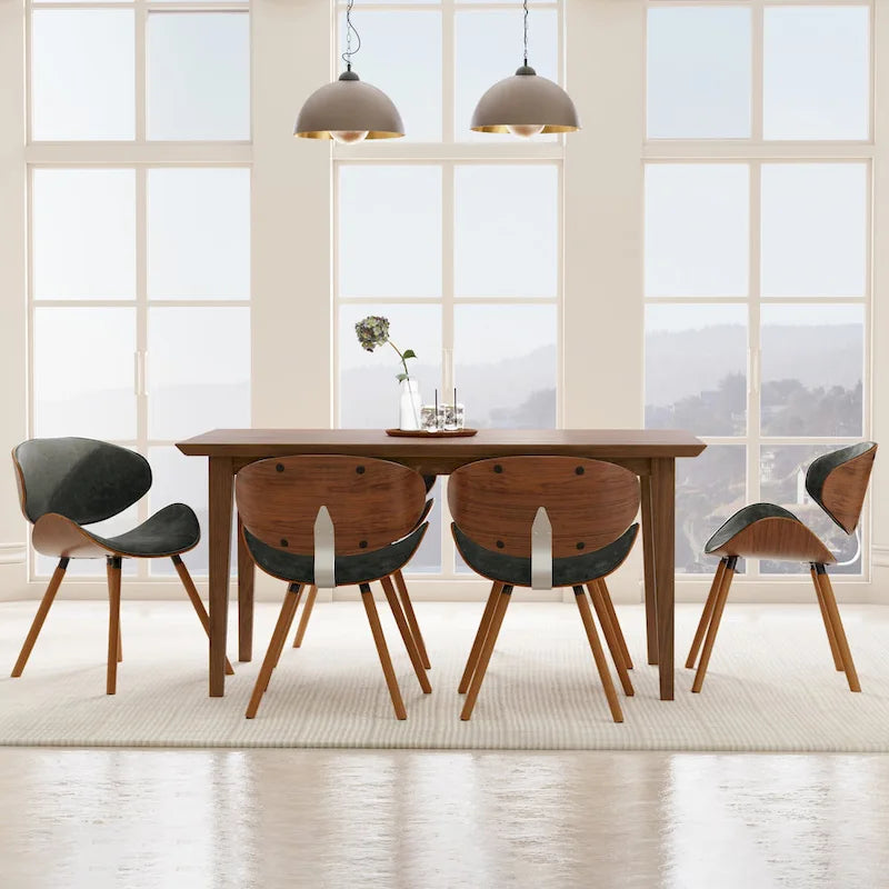 Mid-Century Modern Esszimmerstuhl mit geschwungener, gepolsterter Rückenlehne
