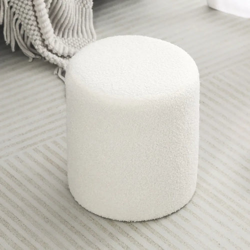 Adeco Footrest Ottoman 13 inches Fabric Stool for Living Room Bedroom