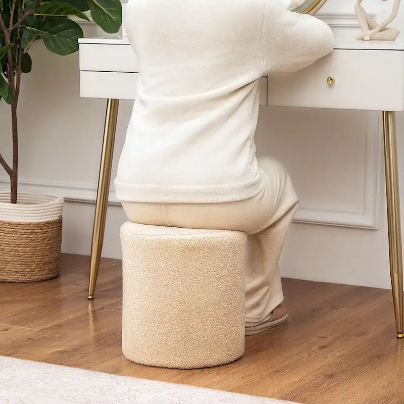 13" Stoff-Fußstützen-Ottomane-Hocker für Wohnzimmer Schlafzimmer