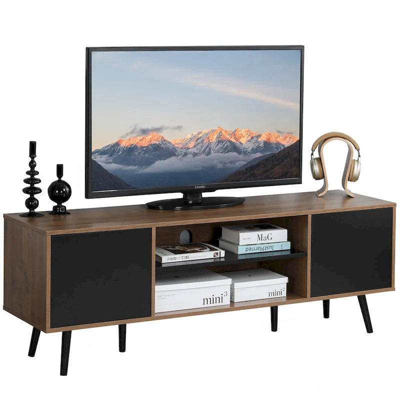 Mid-Century Modern TV-Möbel für 60-Zoll-Fernseher mit Stauraum und offenem Fach