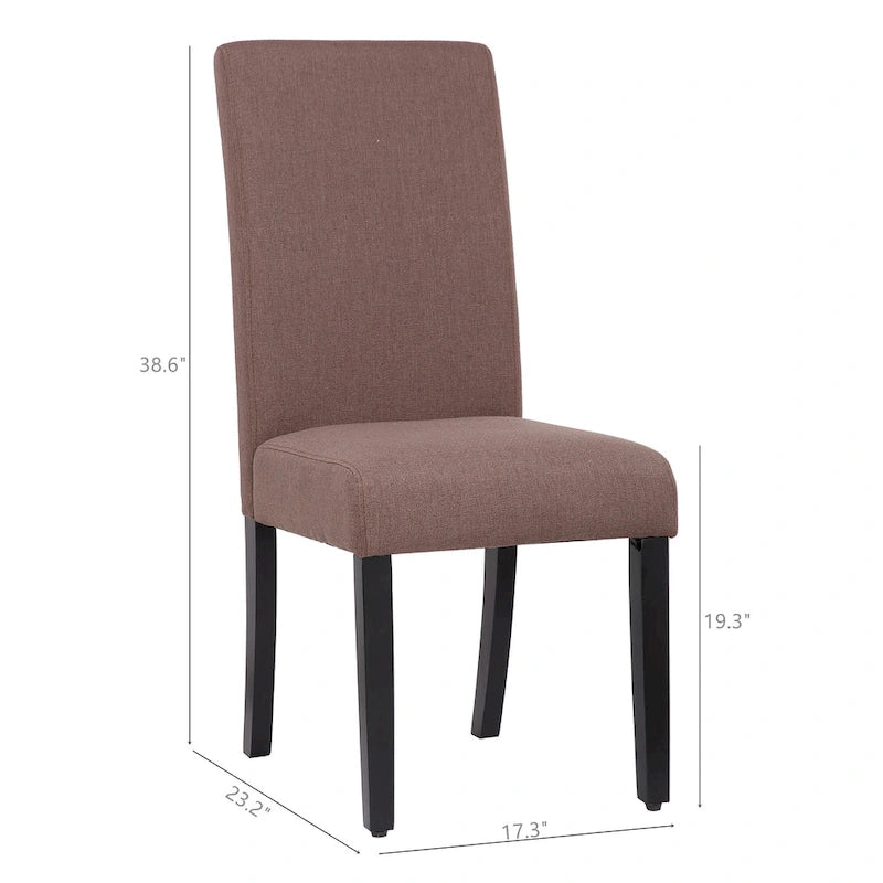 Gepolsterter Esszimmerstuhl aus Leinenstoff, 2er-Set