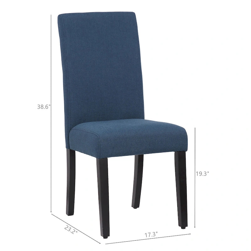 Gepolsterter Esszimmerstuhl aus Leinenstoff, 2er-Set