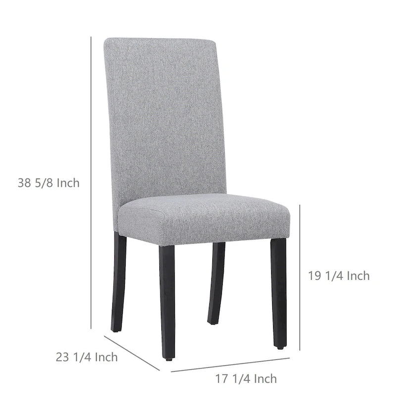 Gepolsterter Esszimmerstuhl aus Leinenstoff, 2er-Set