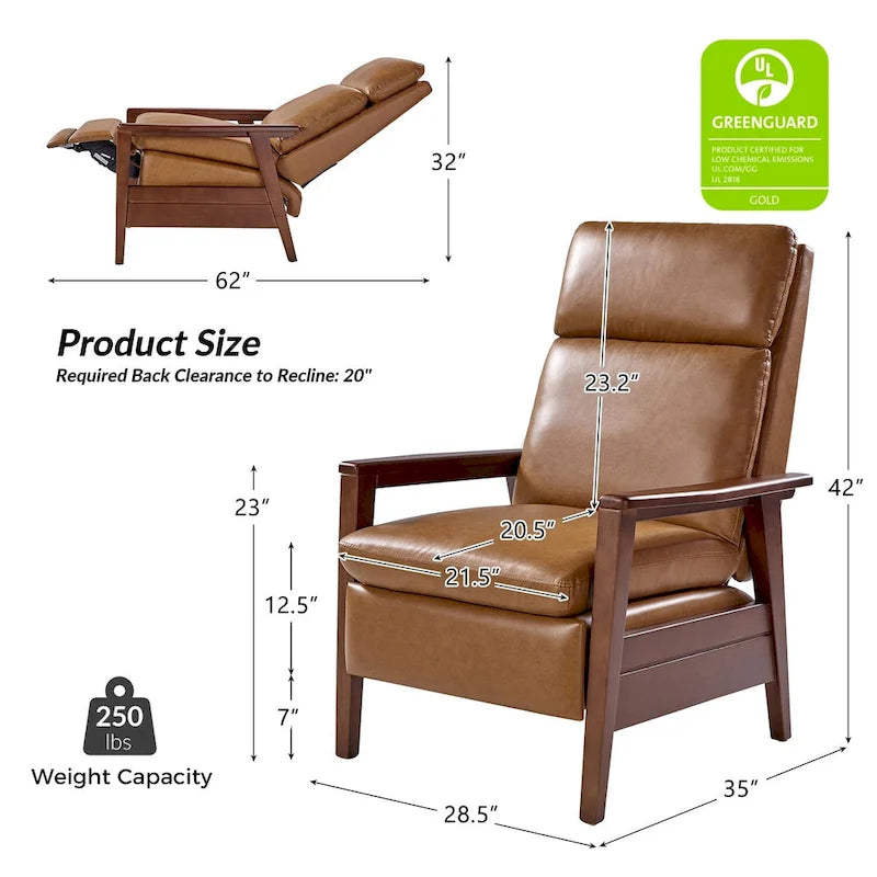 Mid-Century Sessel aus veganem Leder und Massivholz, 2er-Set