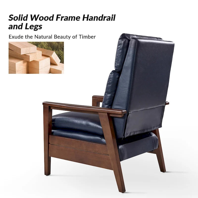 Mid-Century Sessel aus veganem Leder und Massivholz, 2er-Set