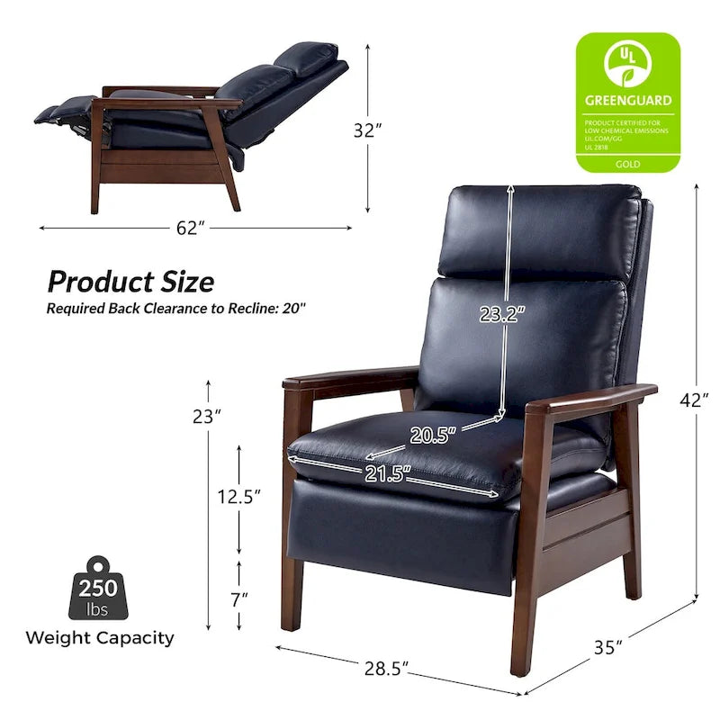 Mid-Century Sessel aus veganem Leder und Massivholz, 2er-Set