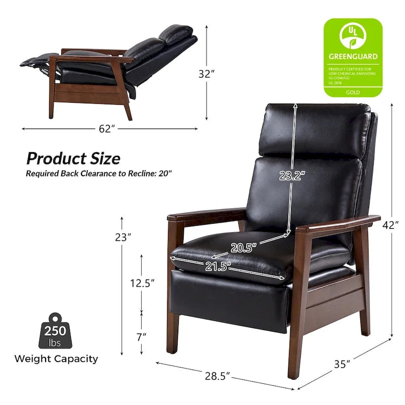 Mid-Century Sessel aus veganem Leder und Massivholz, 2er-Set