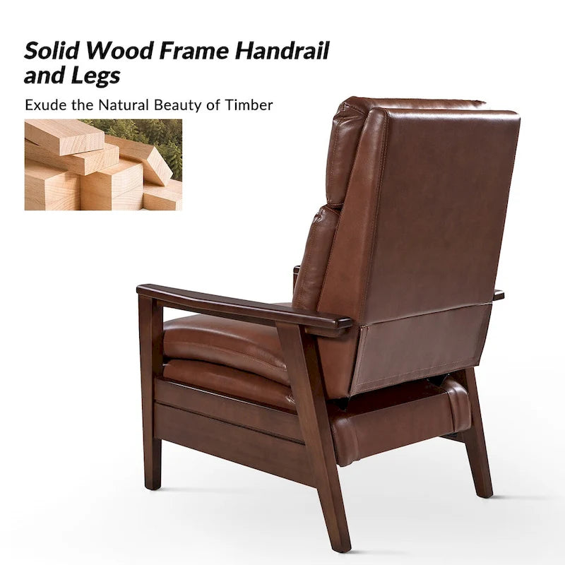 Mid-Century Sessel aus veganem Leder und Massivholz, 2er-Set