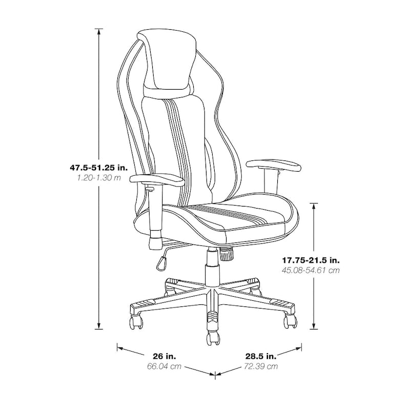 Gaming-Stuhl aus Kunstleder mit Farbakzenten
