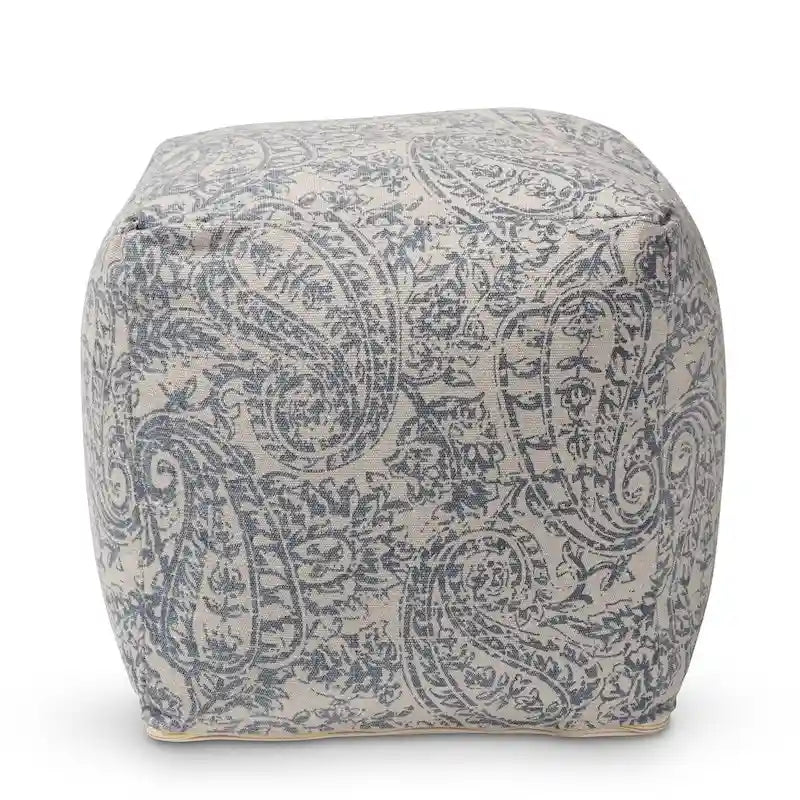 Handgewebter Pouf im Paisley-Muster