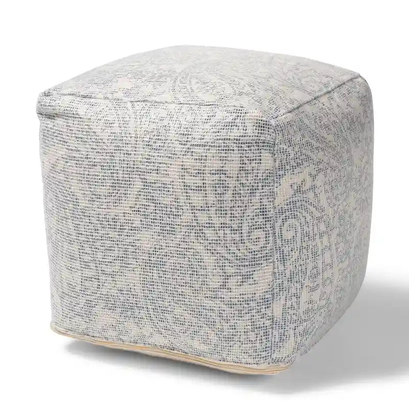 Handgewebter Pouf im Paisley-Muster