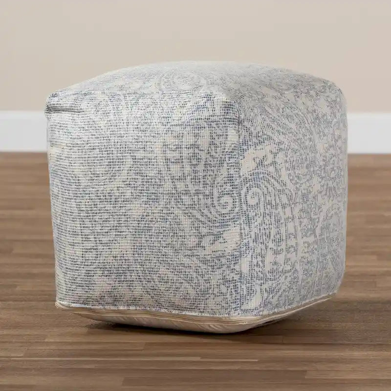 Handgewebter Pouf im Paisley-Muster