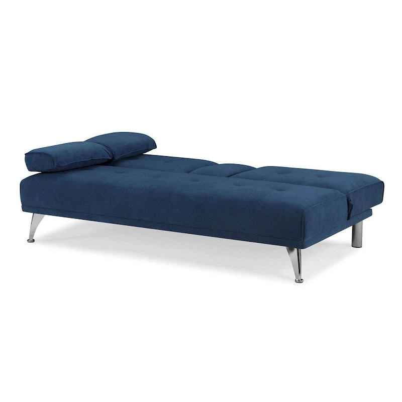 Futon-Schlafsofa mit Getränkehaltern, Marineblau, Einzelbett