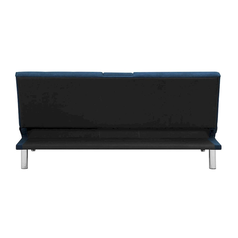 Futon-Schlafsofa mit Getränkehaltern, Marineblau, Einzelbett