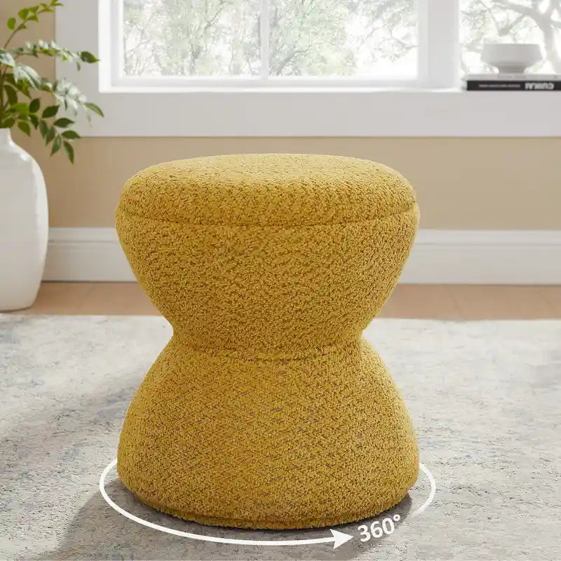 Bouclé gepolsterter drehbarer Ottoman Pouf für das Wohnzimmer