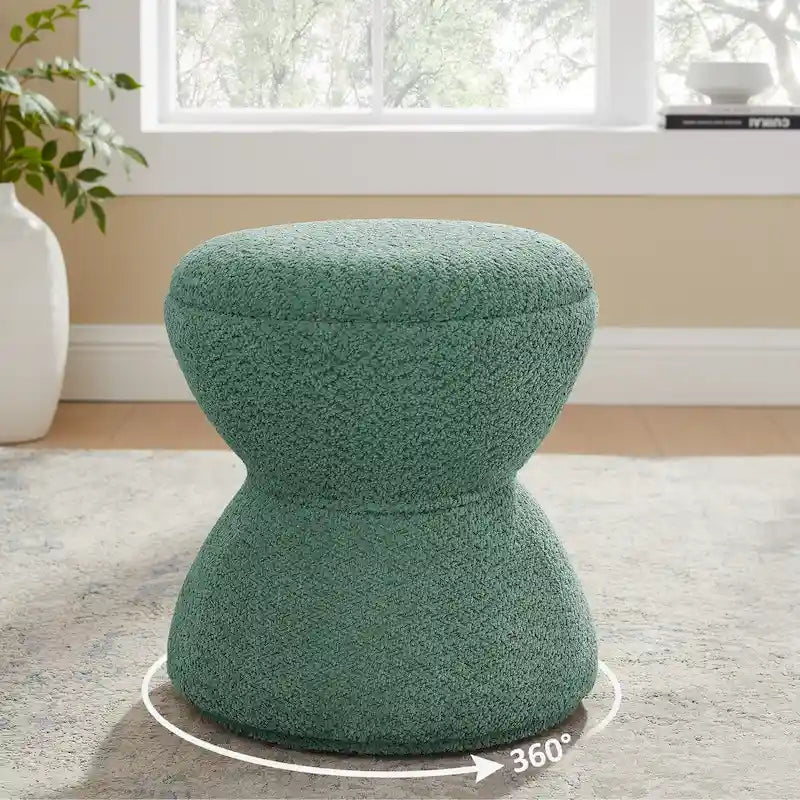 Bouclé gepolsterter drehbarer Ottoman Pouf für das Wohnzimmer