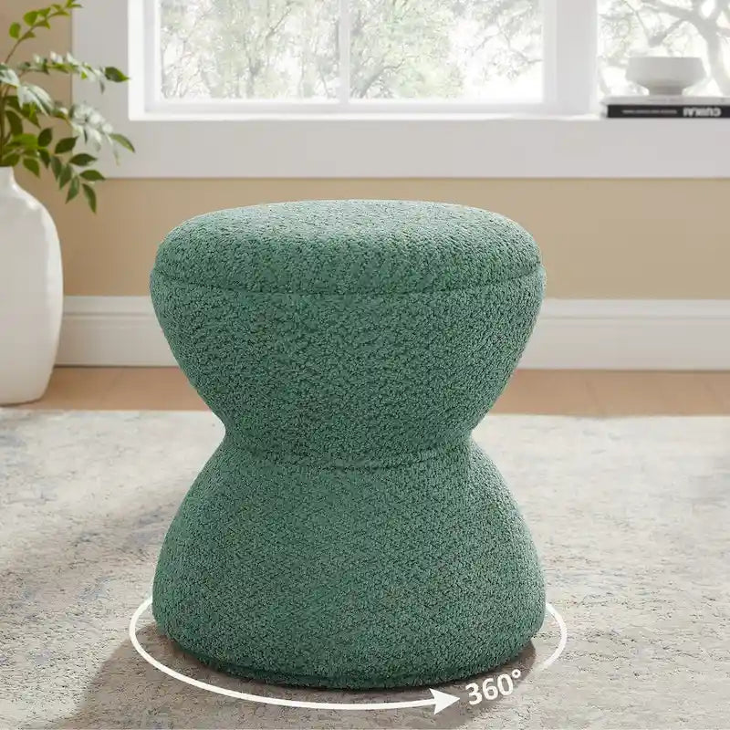 Bouclé gepolsterter drehbarer Ottoman Pouf für das Wohnzimmer
