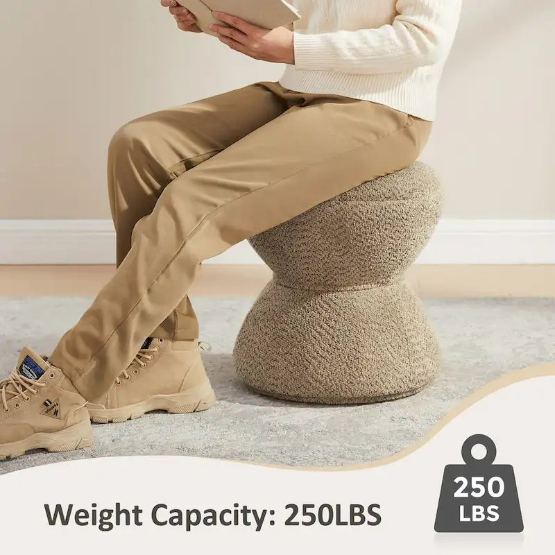 Bouclé gepolsterter drehbarer Ottoman Pouf für das Wohnzimmer