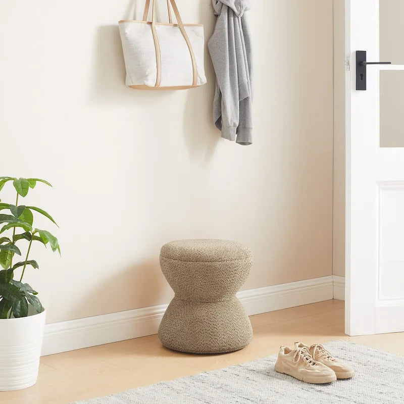 Bouclé gepolsterter drehbarer Ottoman Pouf für das Wohnzimmer