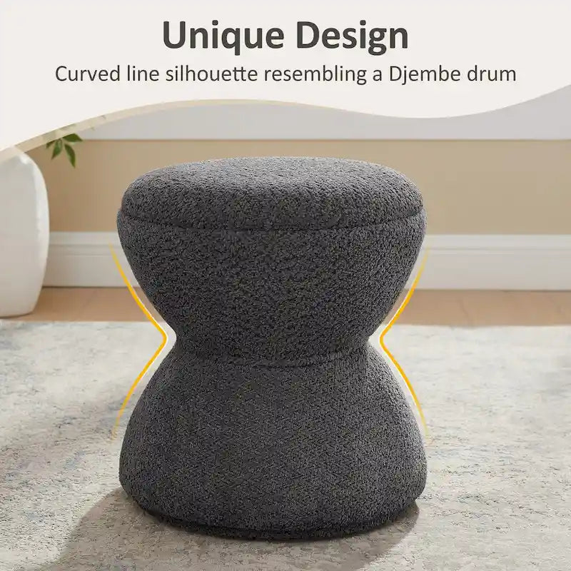 Bouclé gepolsterter drehbarer Ottoman Pouf für das Wohnzimmer
