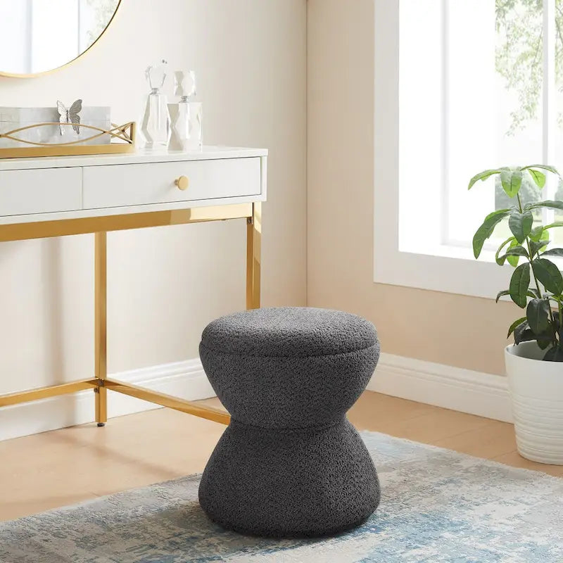 Bouclé gepolsterter drehbarer Ottoman Pouf für das Wohnzimmer