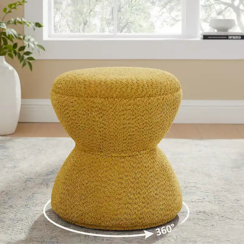 Bouclé gepolsterter drehbarer Ottoman Pouf für das Wohnzimmer