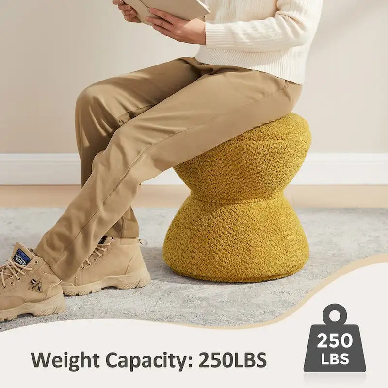 Bouclé gepolsterter drehbarer Ottoman Pouf für das Wohnzimmer