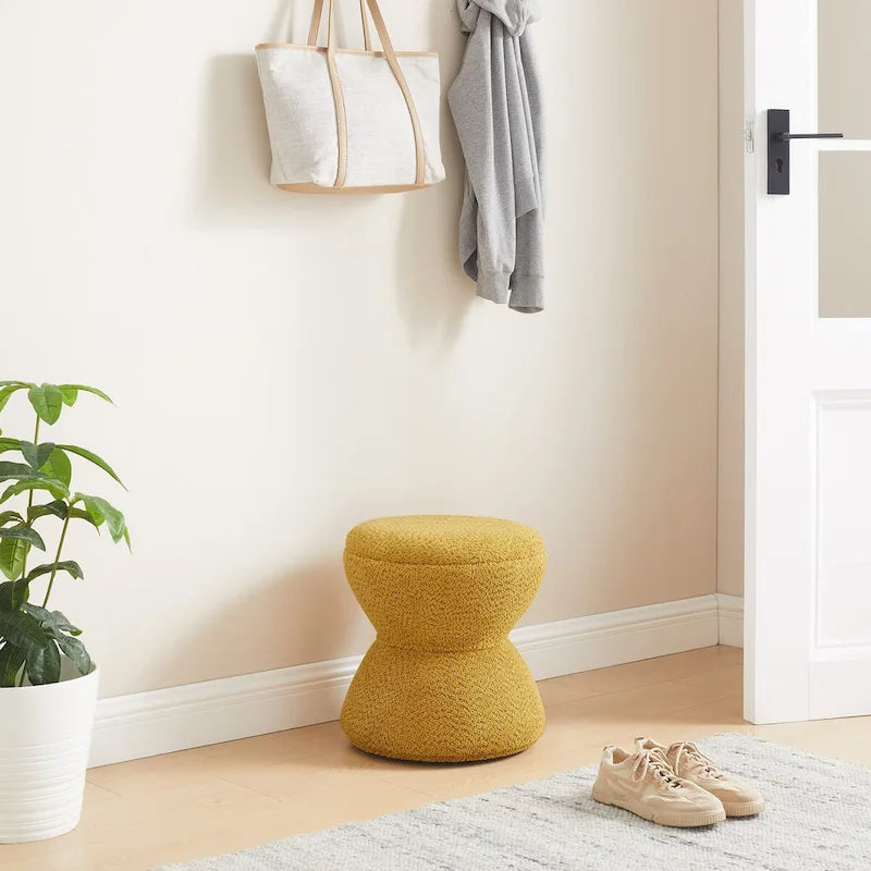 Bouclé gepolsterter drehbarer Ottoman Pouf für das Wohnzimmer