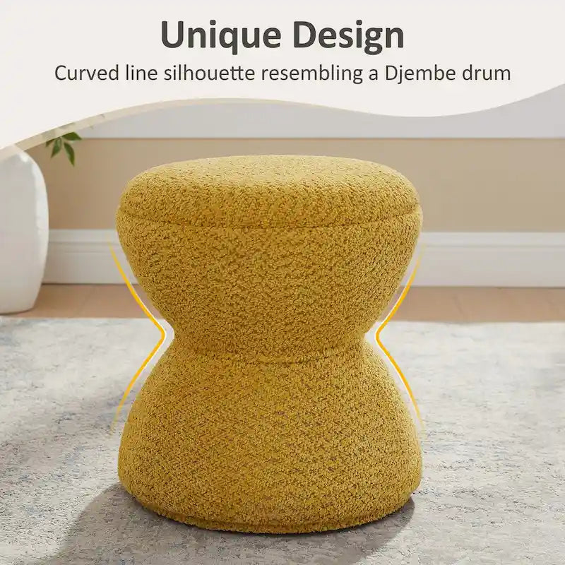 Bouclé gepolsterter drehbarer Ottoman Pouf für das Wohnzimmer