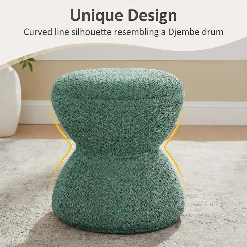 Bouclé gepolsterter drehbarer Ottoman Pouf für das Wohnzimmer