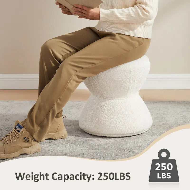 Bouclé gepolsterter drehbarer Ottoman Pouf für das Wohnzimmer