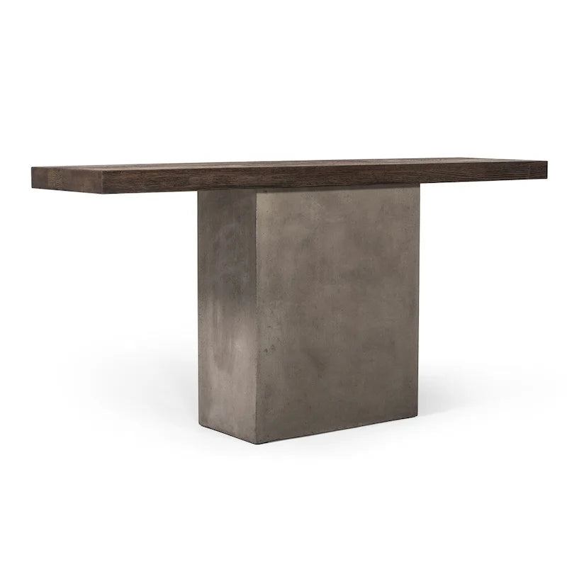 Moderne Konsolentisch aus Eiche und Beton